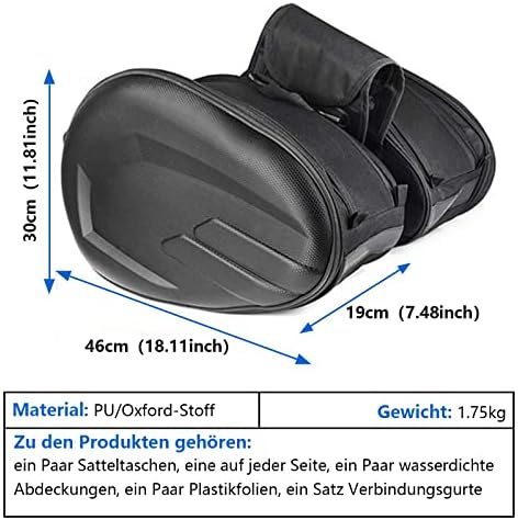 Abhpjuy Torba na bagażnik motocyklowy, torba na siodełko, torba boczna do wysyłania, wodoszczelna osłona, uniwersalna, tylna torba na kask