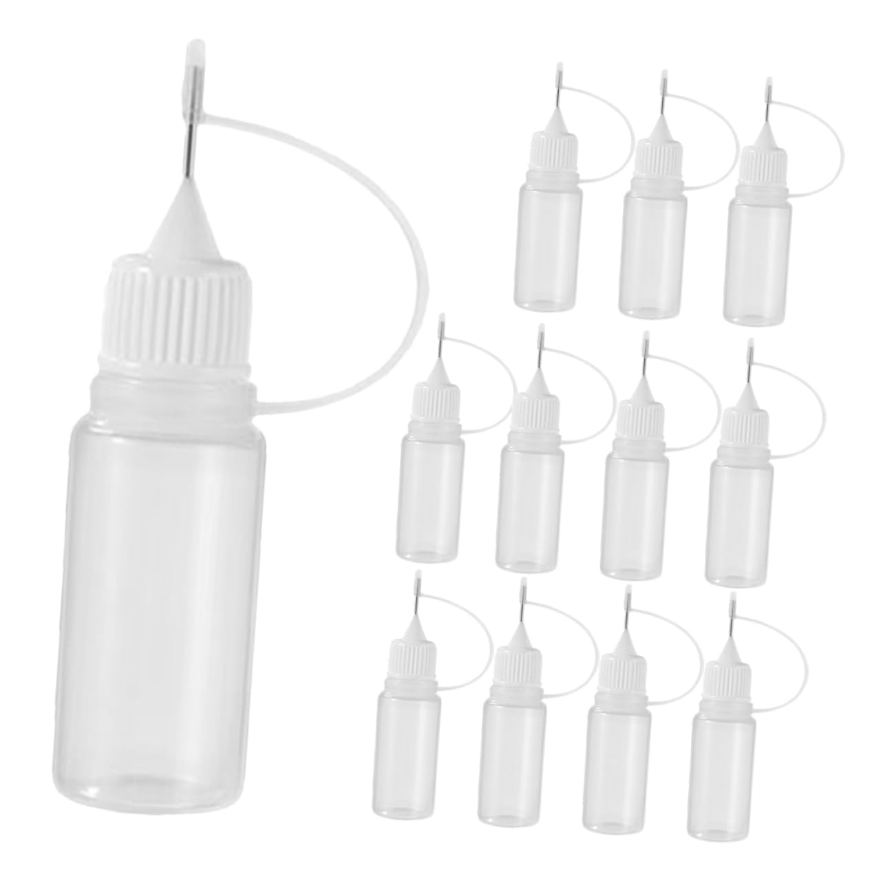 Garneck Woodworking Glue Applicator Bottle Set 12pcs Small Plastic Precision Tip Glue Bottles Fine Tip for Craft Sewing