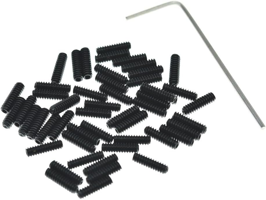 KAISH 50x Metric M3x8 Stainless Steel Guitar Bridge Saddle Height Adjustment Screws for Stratocaster/Telecaster
