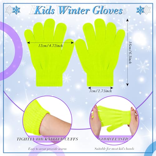 Image of Handepo 60Pcs Kids Winter Beanie and Gloves Bulk Knit Hats Gloves Warm Unisex Cold Weather Winter Gifts for Boy Girl Homeless