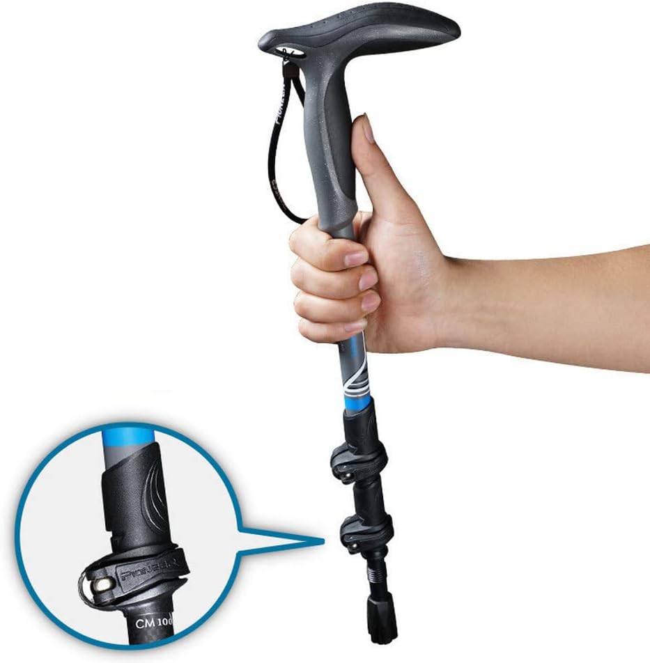 Outdoor Camping Carbon Fiber Outer Lock T Handle Portable Retractable Trekking Poles Hiking and Skiing Walking Sticks