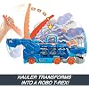 Hot Wheels City Toy Car Track Set, Ultimate T-Rex Transporter, Hauler Transforms into Stomping Dino with Race Track, from Netflix Series Lets Race