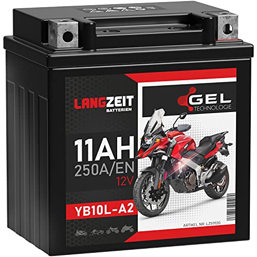 LANGZEIT YB10L-A2 batteria moto 12V 11Ah 250A/EN 51112 YB10L-BS YB10L-B YB10L-B2 senza manutenzione