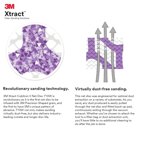 Image of 3M Xtract Net Disc 710W, 5 in, 12 Piece Multi-Pack Hook and Loop Sanding Discs, 80+, 120+, 180+, 220+, 240+, 320+, Virtually Dust-Free, Assorted Grades, 66584