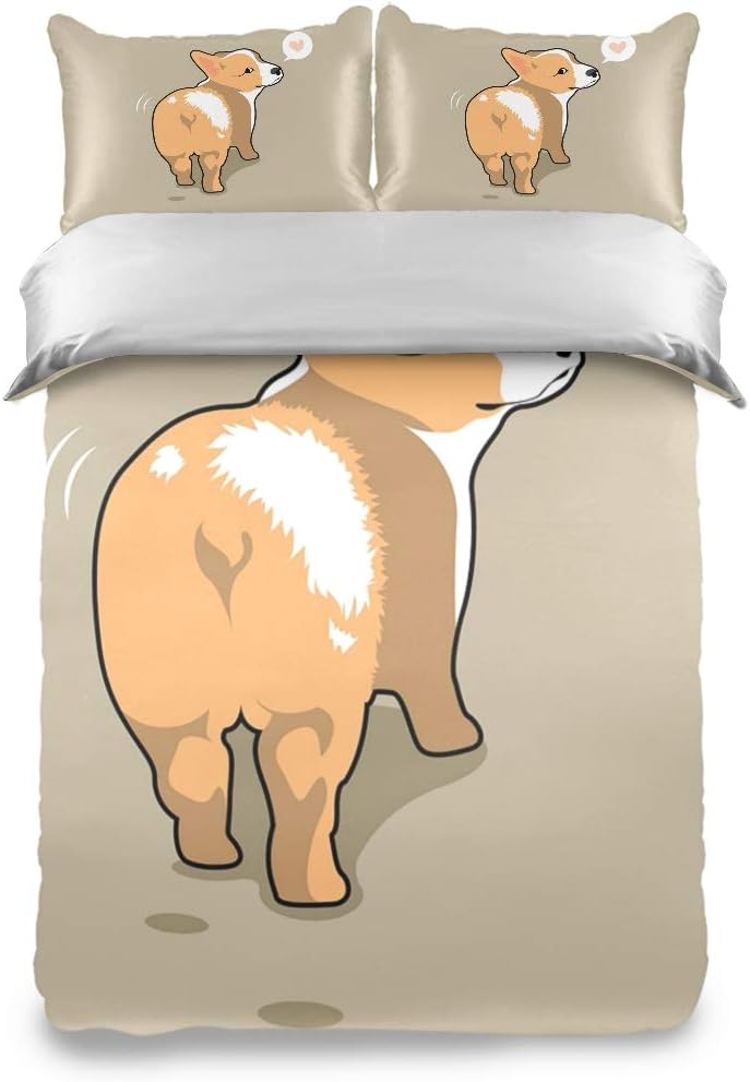 corgi print bed sheets
