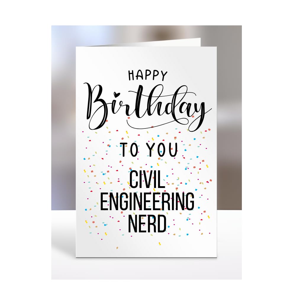 Happy Birthday To You Civil Engineering Nerd Card, Gifts for Men, Women, Presents for Man, Woman or Person, Greetings Card, Funny, Joke, Silly, Gag, A5-127a_66 โ image 1