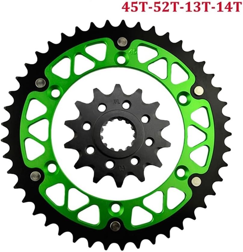 Fit For KLX450R KX450F KLX450 KX450 KLX KX 450 R F 13T 14T Front 45T~52T Rear Teeth Motorcycle Sprocket(46T-13T)