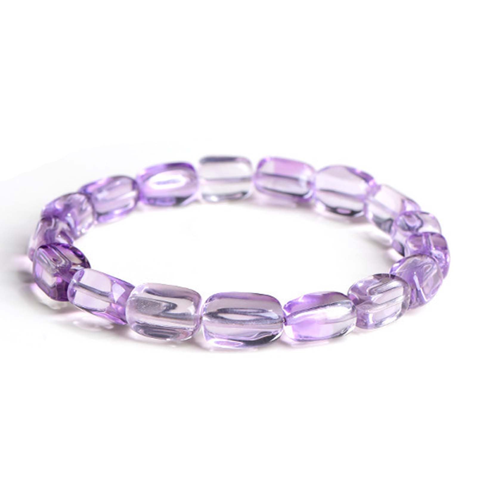 Pulsera de Cuentas de Tubo de Forma Libre facetada de Amatista