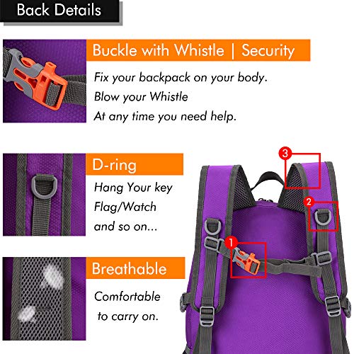 MAXTOP 30L Backpack Ultra Lightweight Packable Foldable Rucksack Water Resistent For Men Women Outdoor Camping Hiking Travel Daypack Handy Durable Gifts For Men Women - Image 5