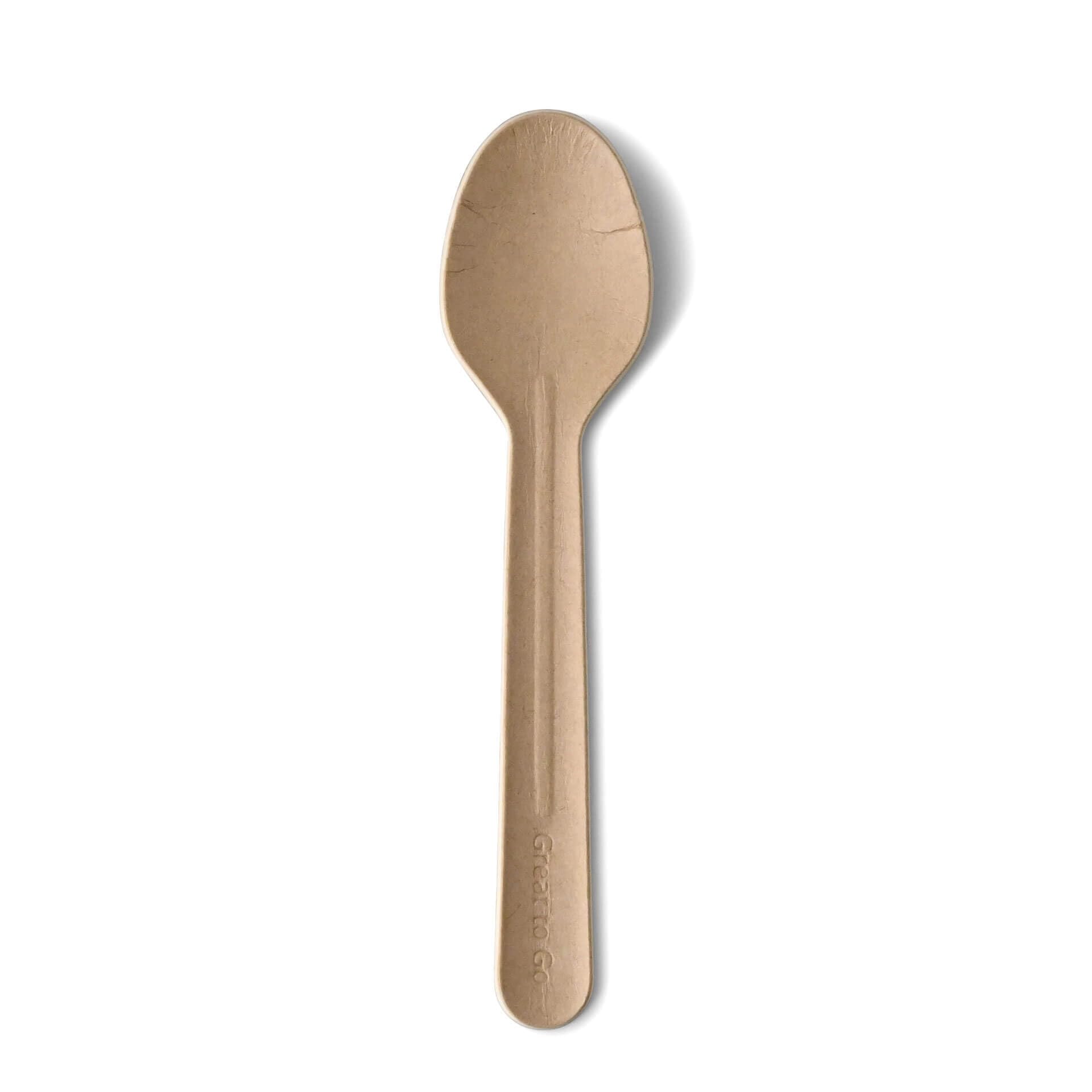 BIOZOYG Cuchara papel de 11,5 cm marron I Cucharas catering de papel,estable, respetuoso con el medio ambiente y sin plástico I Cubiertos de snack para camiones de comida I Cucharas fiesta 500 piezas