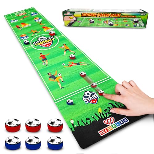 Image of Wembley Striker Board Games Toys for 4+ Year Boy| Flick & Score Kids Activity Engaging Travel Friendly Foldable Mat Indoor Game| Gift Toys for Boys 7-14 Years with 6 Coin Balls
