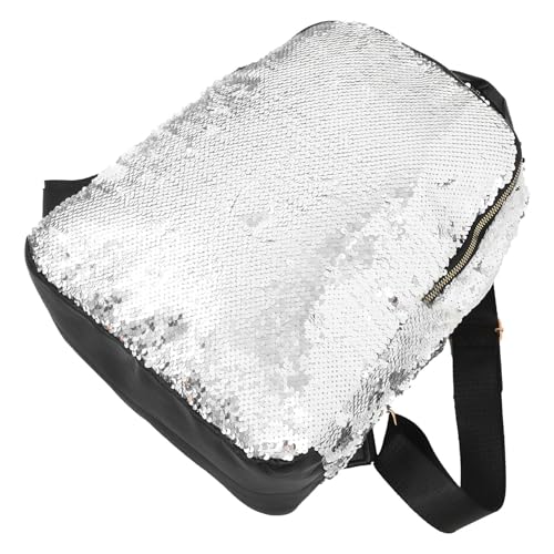 Mochila de pu lentejuelas brillantes bolso casual espacioso transpirable para niñas
