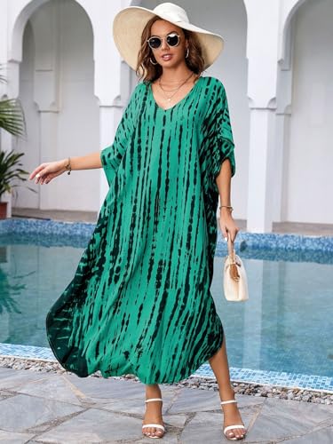 Image of Kaftan Dresses for Women Plus Size Bathing Suit Cover up Caftan Maxi Beach Dresses