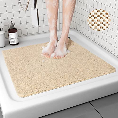 Tapis de douche antidérapant - 60 x 60 cm - Avec trous de drainage - Résistant à la moisissure - Tapis de douche en PVC pour un maintien sûr dans la douche - Tapis de douche Cover