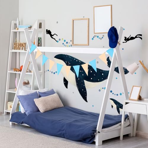 Vinilo Decorativo de Ballena Bajo el Mar para Pared miniatura 4