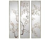Miroir triptyque imprimé arbre 30x120cm
