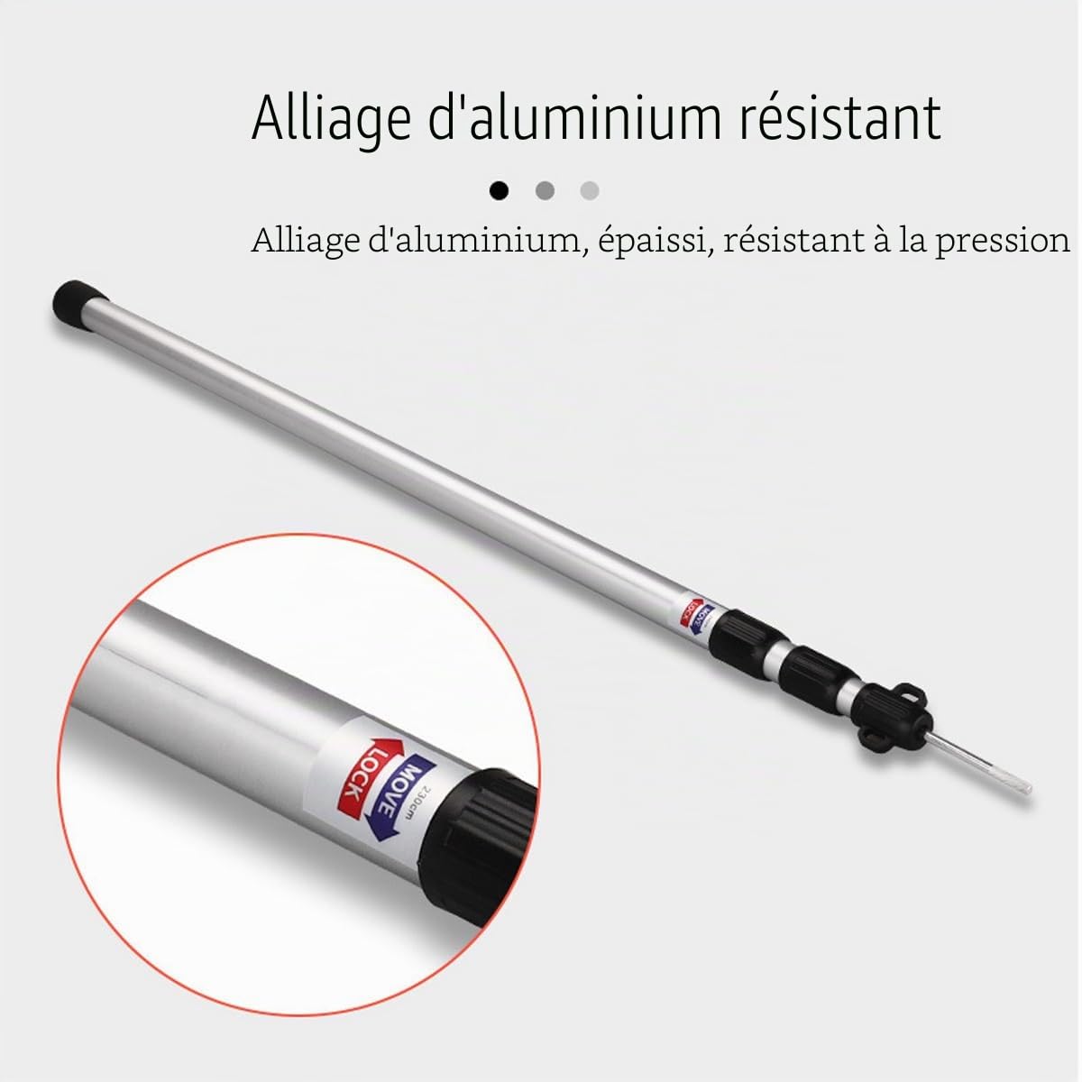 Tiandirenhe Barre télescopique pour tentes, auvent, barres de tente télescopiques, support de baldaquin en aluminium, 95-234 cm, poteaux de tente de camping, barres de camping pour bâches, auvent,