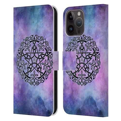 Funda de cuero tipo libro Brigid Ashwood Pentáculo místico carcasa iPhone 15 Pro Max