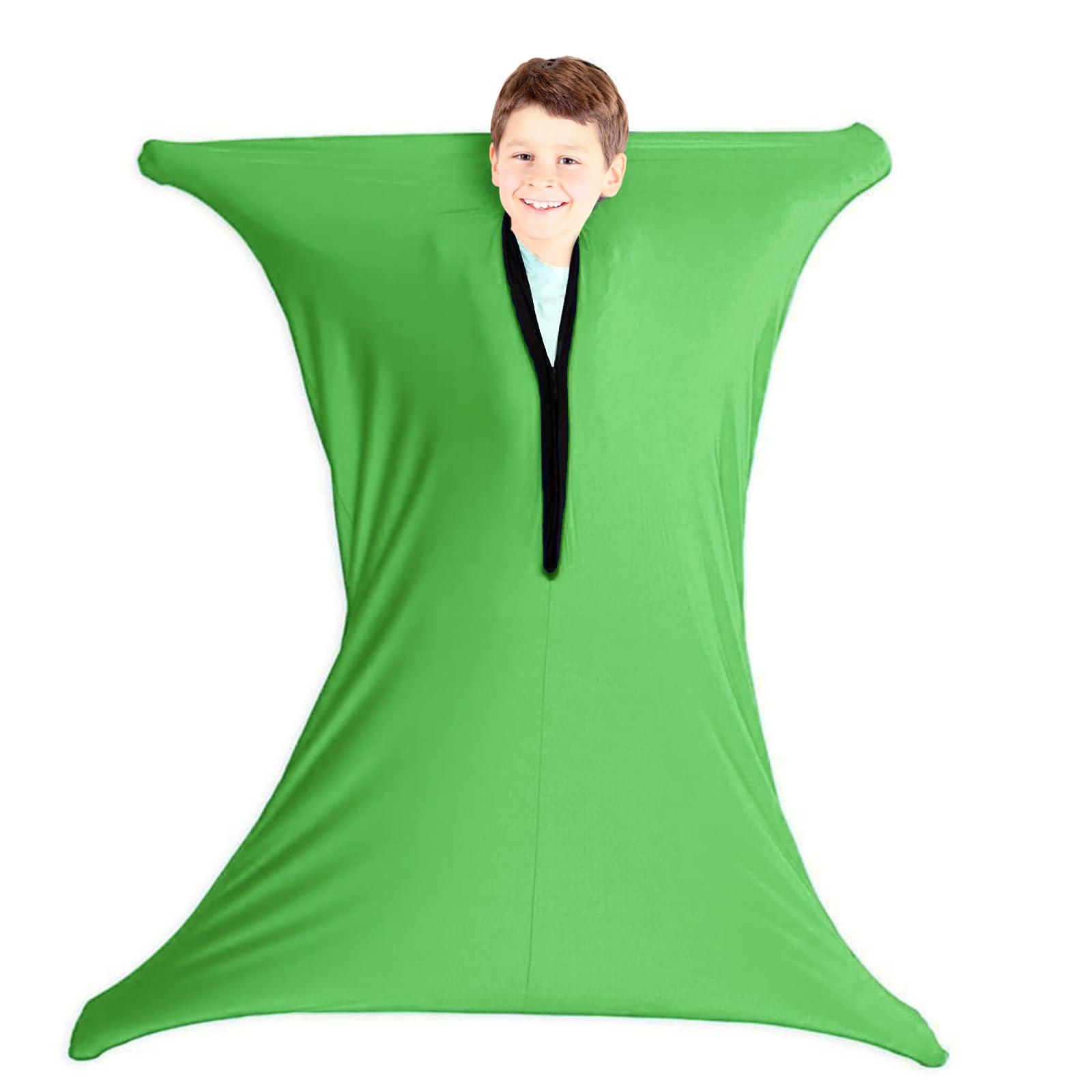 JiaYouLC Sensory Stretchy Body Sock Full-Body Wrap Body Sox to Relieve Stress for Children with Autism Anxiety (Green, SHeight 89-114cm)