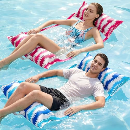 Jasonwell Inflatable Pool Floats Adult - Fabric Pool Hammock Floaties Water Hammock Lake Beach Floating Lounger Chair Swimming Pool Noodles Mesh Party Floaty Toys Fun for Adults Heavy Duty B