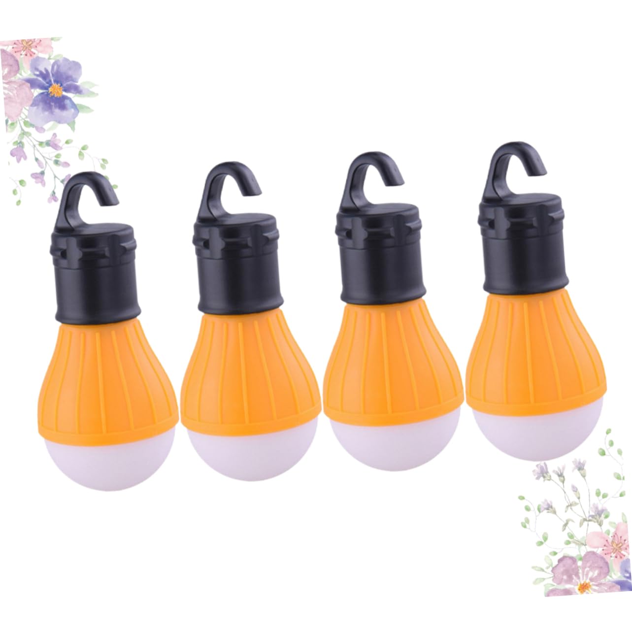 SUPVOX 4Pcs LED Camping Lanterns Portable Mini Tent Lights with Energy Saving LEDs for Emergency Lighting and Hanging Use Orange