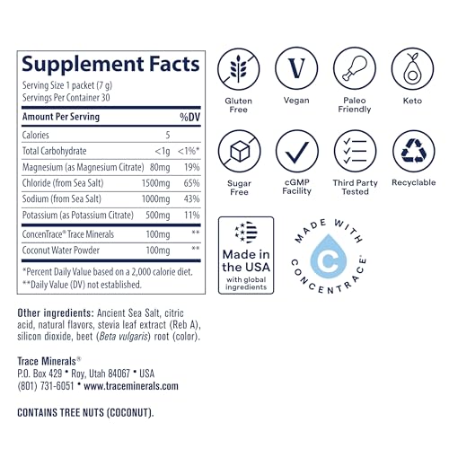 Trace Minerals ZeroLyte Electrolyte Mix, Salty Berry Lemonade, 30 Packets - Image 4