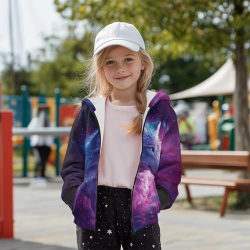 Girl's Long Sleeve Sweatshirts Zip Up Hoodies with Pockets Pullover Hooded Fall Jacket for Unisex Kids S-XL4