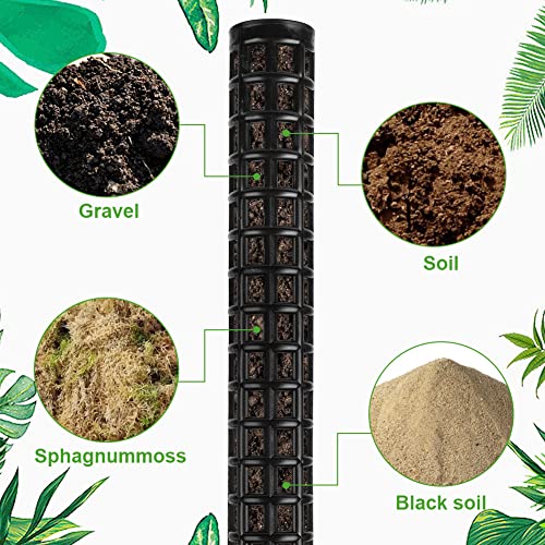 OFFCUP Plastic Moss Poles, 4x 25cm/ 100cm Monstera Plant Support for Climbing Plants Plant Poles with Cable Ties & Labels - Image 4