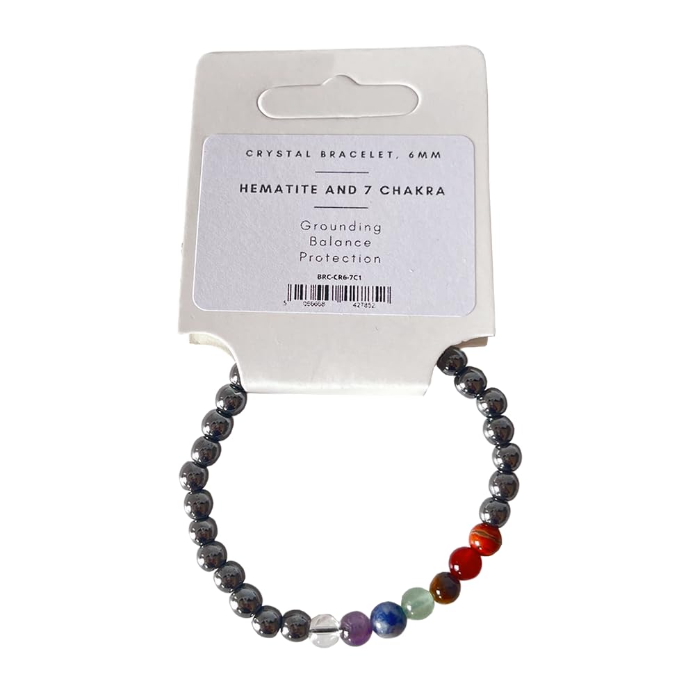 VIE Crystal Bracelet, 6mm, Hematite and 7 Chakra