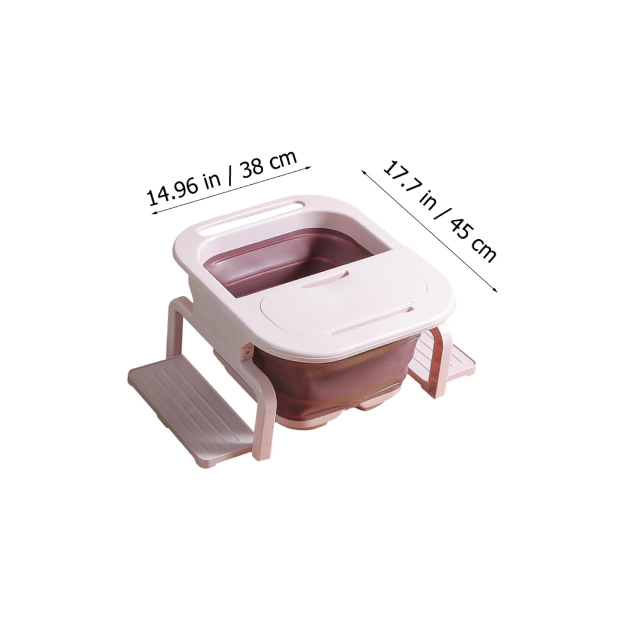 Lavabo Plegable para Remojo de Pies de Gran Tamaño de PP Rosa | Bañera Pies Rodillos de Masaje, Color de Rodillos Aleatorio, Fácil de Usar, para Viaje y Familia