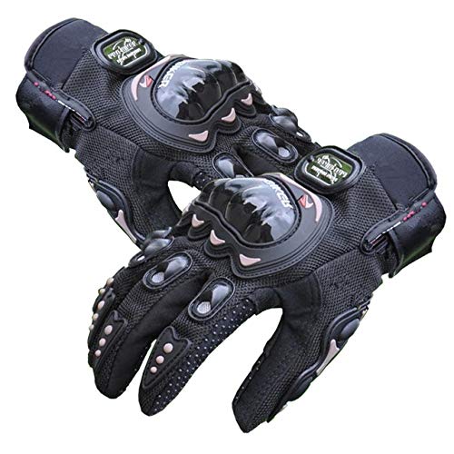Guanti Moto Mens Donne Black Black/Bianco Guanti in pelle Moto Guanti da corsa Moto Motorbike Racing Bike Knight Guanti Motocross