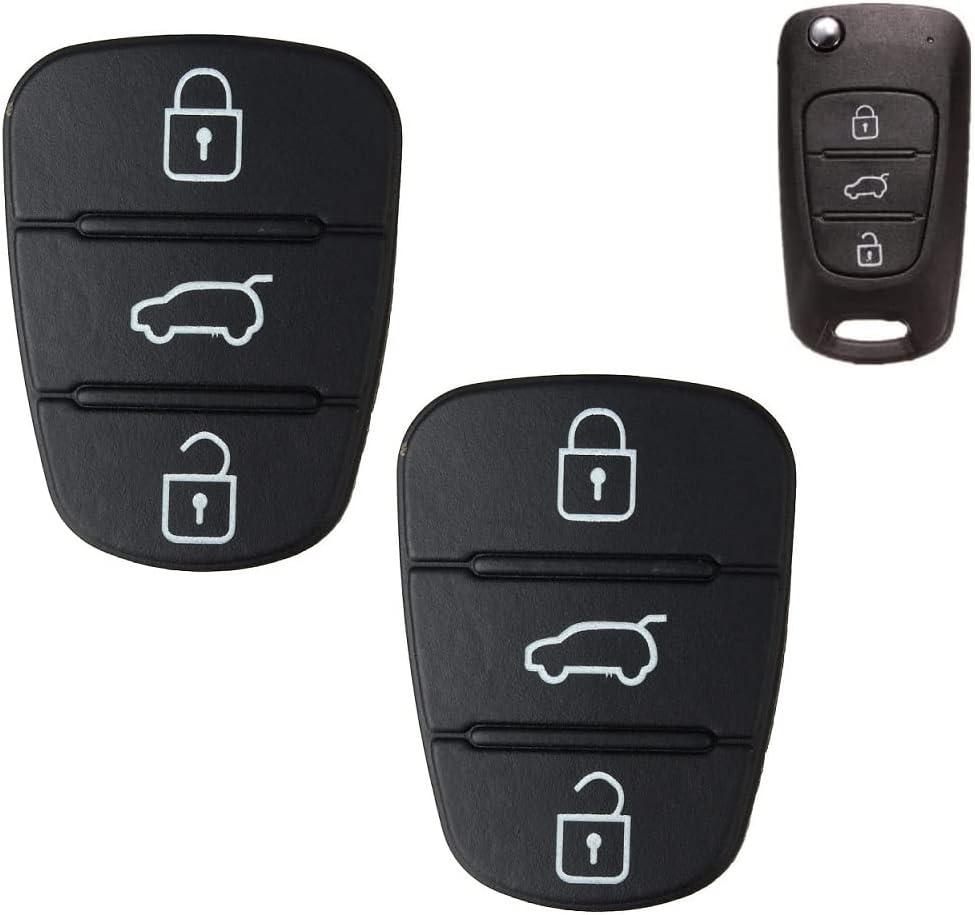AutoE 2x 3 Button Remote Key Fob Case Rubber Pad For Hyundai I10 I20