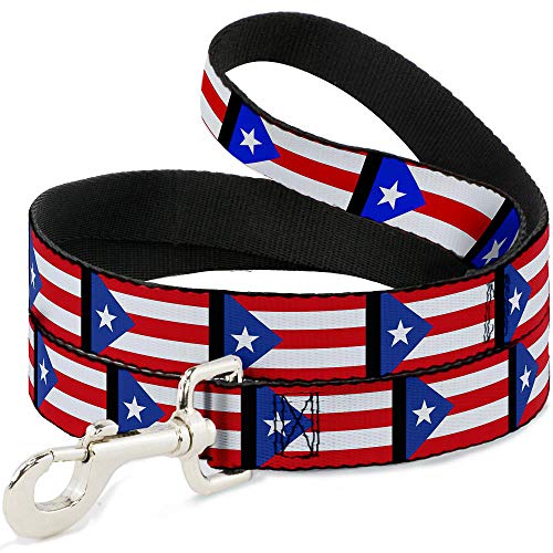 Dog Leash Puerto Rico Flag Repeat Black 4 Feet Long 0.5 Inch Wide by Buckle-Down - Used condition - US$11.14