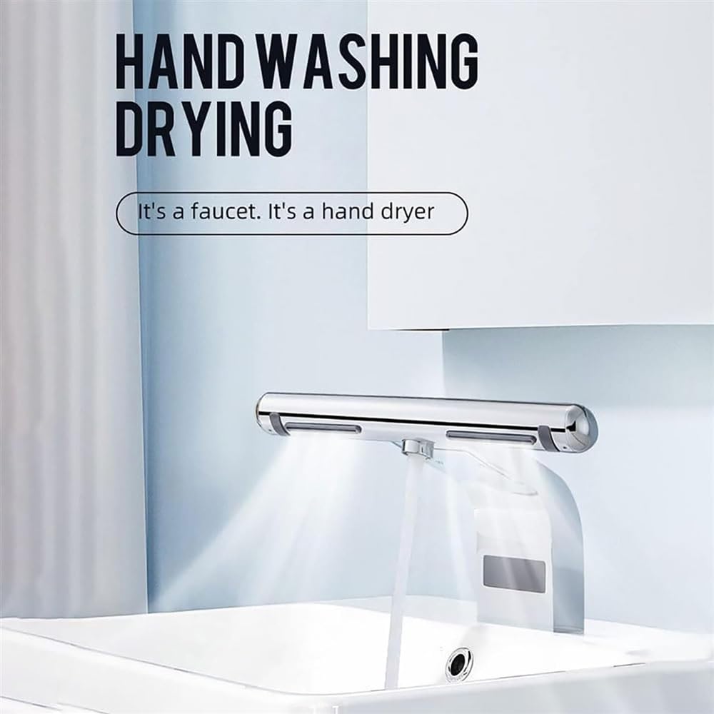 Asciugamani Automatico con sensore， 2 in 1， Lavaggio e Asciugatura delle Mani， con Filtro， Rubinetto per Bagno da 1150 W con Asciugamani， Asciugatura Rapida in,