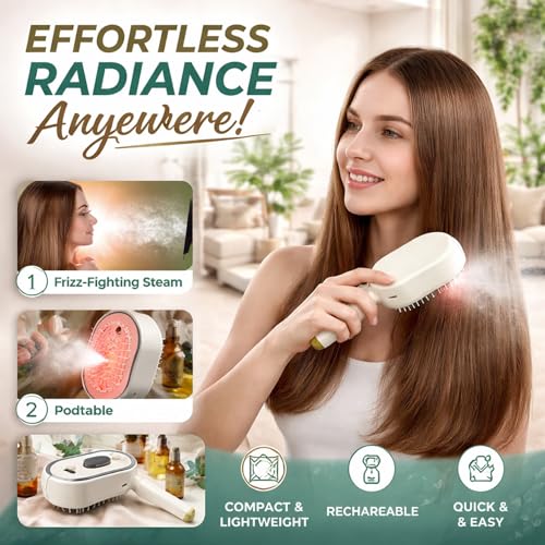 Cepillo eléctrico a vapor para alisar cabello miniatura 3