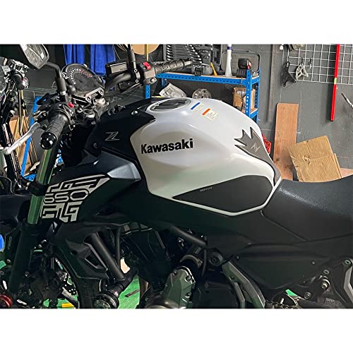 Siksin Ninja Z650 Gas Tank Pad Rubber Cover With Knee Fuel Side Grips Anti Slip Protector Stickers Decals Accessories For Kawasaki Ninja 650 Z650, Gray #TOP6