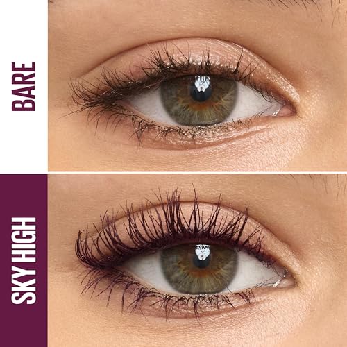 Image of Maybelline Lash Sensational Sky High Mascara Makeup, Volumizing, Lengthening, Defining, Curling, Multiplying, Buildable, Washable Formula, Burgundy Haze, 1 Count