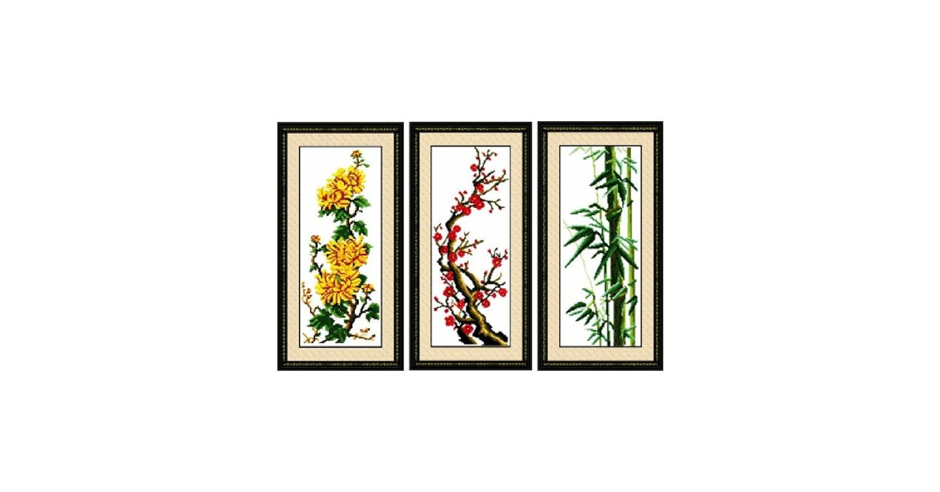 Amazon | クロスステッチ 刺繍キット 3画セット菊 梅 竹 NO