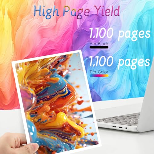 GWJJMK 822XL T822XL T822 Compatible Black and Color Ink Cartridge Replacement for Epson WF-3820 WF-3823N NF-4820 NF-4830 WF-4834 Printer yellow - Image 2