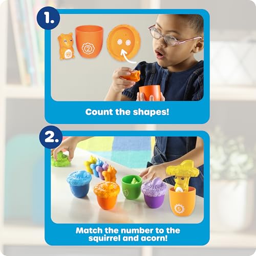 Image of Learning Resources Snap-n-Learn Surprise Squirrels - Toddler Montessori Toys, Preschool Activities, Counting and Fine Motor Skills, Sorting, Pattering, Color Recognition, Gifts for Boys and Girls