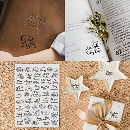 Image of 1000 PCS Bible Verse Stickers, Clear Inspirational Pray Stickers Encouraging Scripture Decals Jesus Christian Religious Faith Labels for Scrapbooks Bottles Computer Planner Diary Album Kids Adults