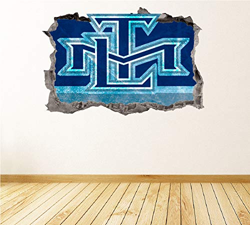 Hockey Toronto Team Wall Decals Art 3D Smashed Custom Fan Maple Leafs Wall Decor Bedroom Garage Removable Vinyl Wall Stickers Gift Wl44 (50" W X 34" H) #TOP14
