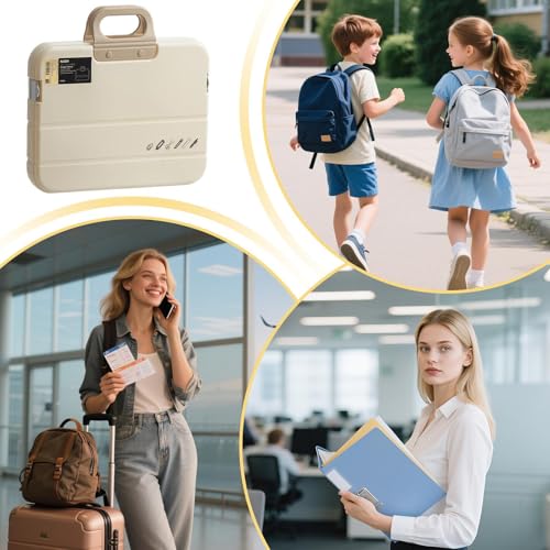 Cartera de papel con asa y diseño multicapa para documentos escolares 4