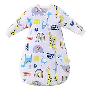 MIKAFEN Slaapzak met lange mouwen winter 3,5 TOG 100% biologisch katoenen slaapzak (L/lichaamsmaat 75-99 cm)