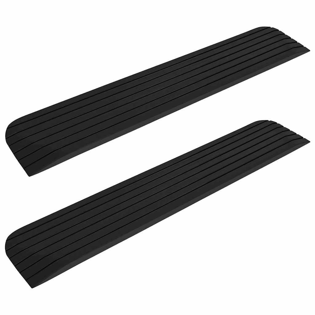 Rampas de umbral de goma con superficie antideslizante para silla de ruedas, scooter, andador, entrada, aparcamiento, construcción, seguridad, 2 unidades, 110 x 21 x 2,5 cm