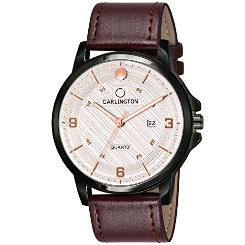 Carlington Analog Watches for Men with Leather Strap - CT 1050