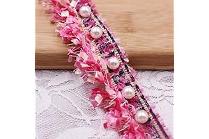 Exquisite Red Origin Pearl Lace Fringe Ribbon