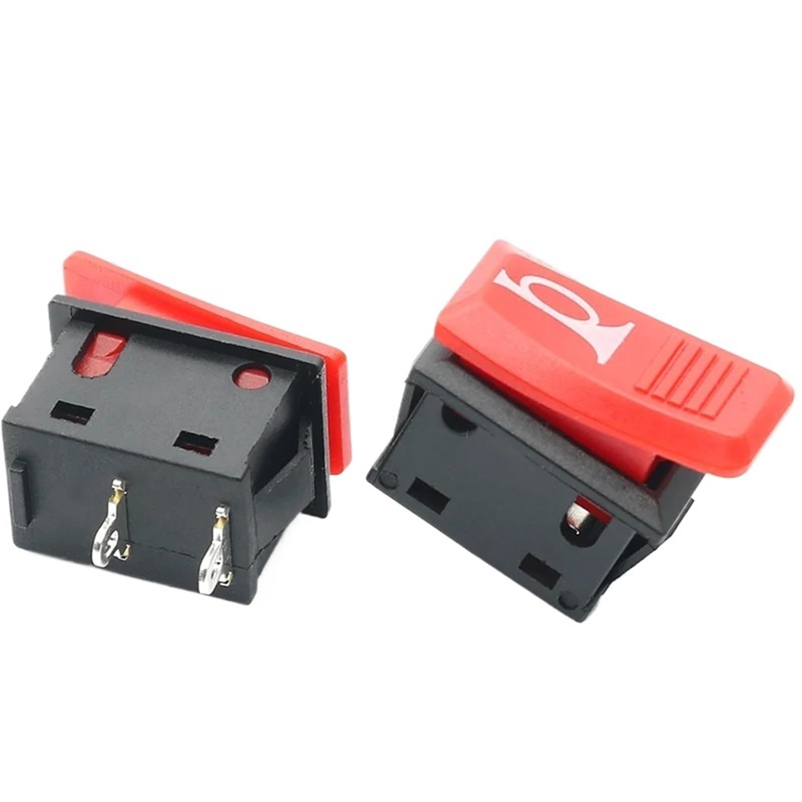 Horn Switch Car Button E-Bike Motorcycle Horn Universal Momentary Push Rocker Switch Plastic 2 Pin Self-Reset Red(5pcs)