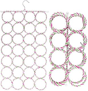 Super Z Outlet Foldable 28 Ring Hole Slots Space Saving Closet Hanger Scarf, Ties, Belts, Socks Organizer for Home Bedroom, Bathroom, Living Room (1)