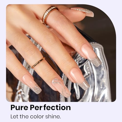 Image of Beetles Silver Gel Nail Polish - Silver Party, 15ml Glitter Gel Polish, Soak Off UV LED Needed Nail Art Manicure Salon DIY Design at Home Summer Gifts for Woman